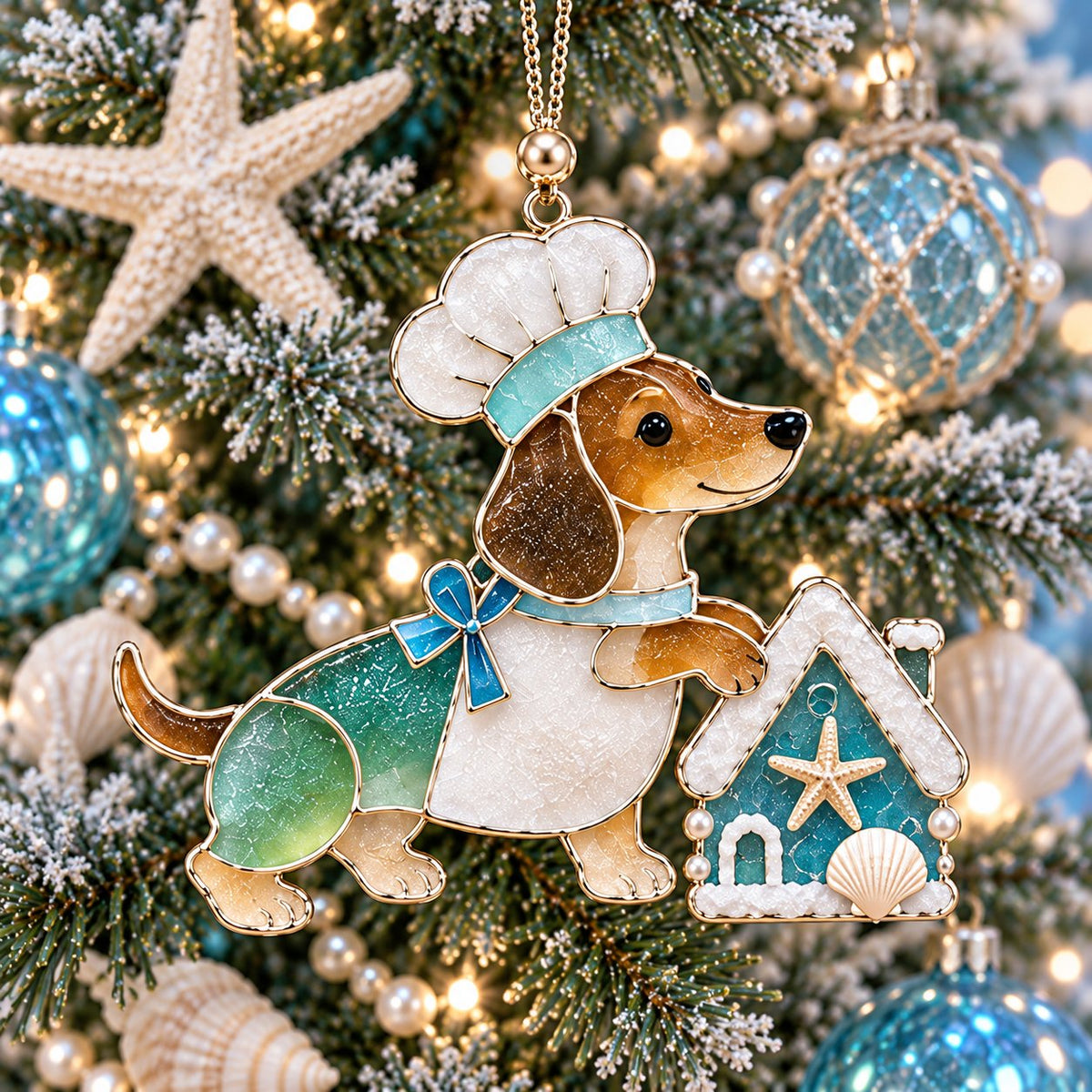 Coastal Dachshund XR2110002CL Christmas Ornament