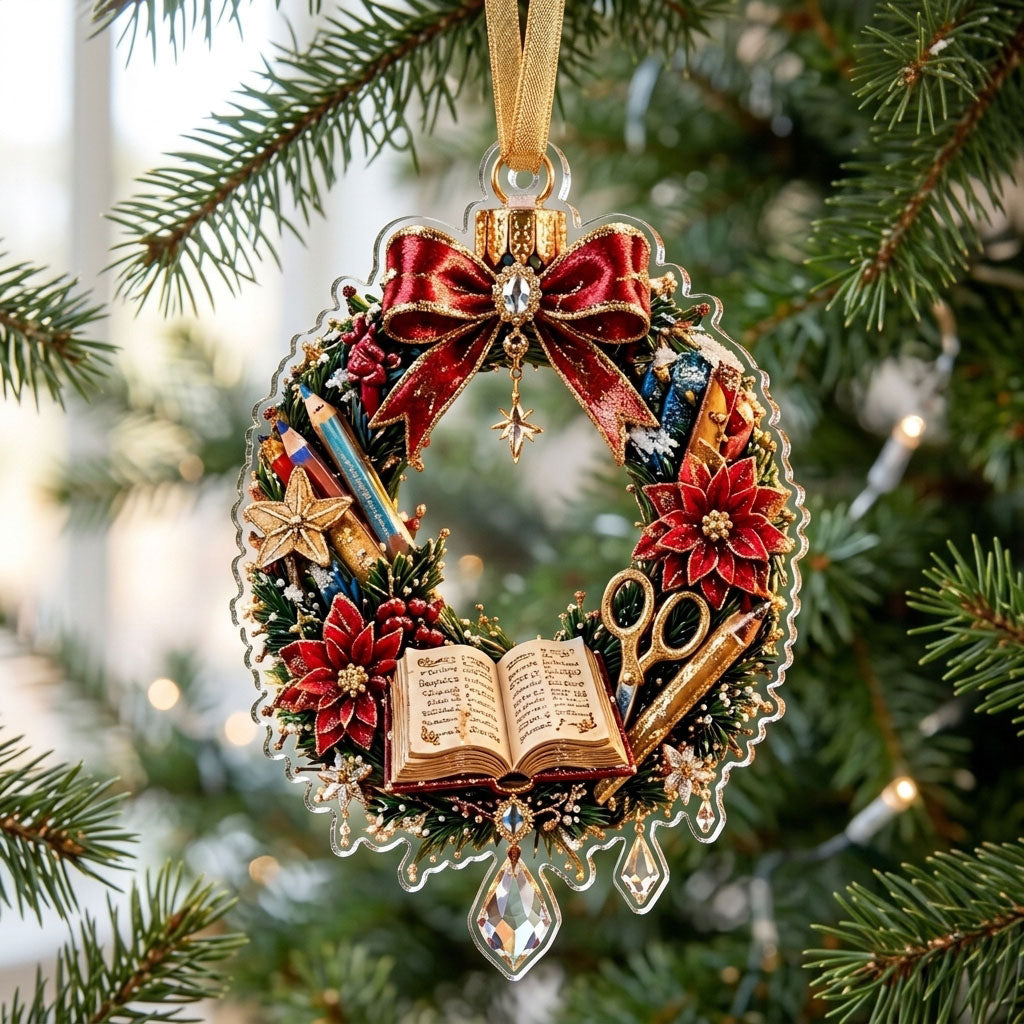 Teachers Wreath XR1710039CL Christmas Ornament