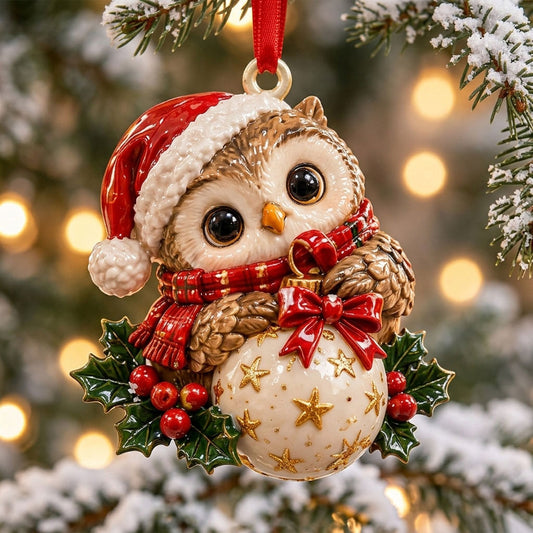 Owl Holding Star Bauble XR1710052CL Christmas Ornament