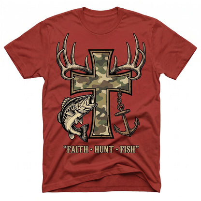 Faith Hunt Fish Cross WN0707001CL Unisex T-shirt