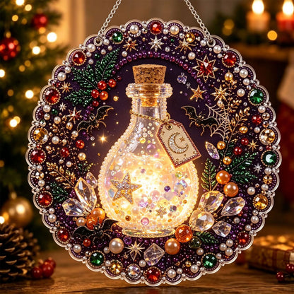 🔥Limited time 70% OFF - 🎃✨ Halloween Pearl Diamond Art Hanging Ornament Kit – Sparkling DIY Window Hanging Decor