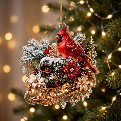 Sleigh Ride Cardinal XR1710021CL Christmas Ornament