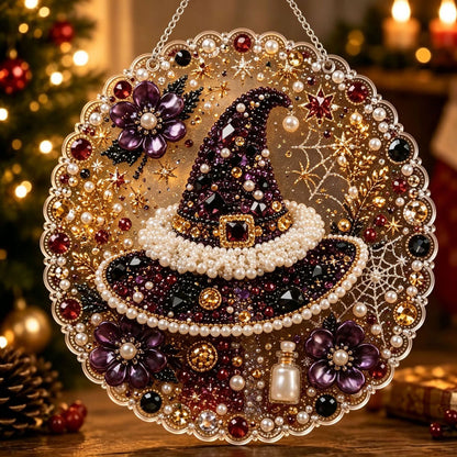 🔥Limited time 70% OFF - 🎃✨ Halloween Pearl Diamond Art Hanging Ornament Kit – Sparkling DIY Window Hanging Decor