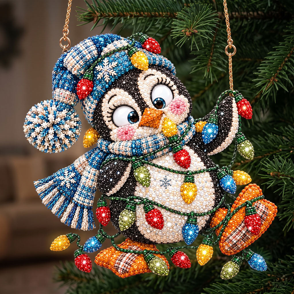 🔥 Limited Time 70% OFF - 🐧❄️ Penguin Diamond Art Ornament Kit – Sparkling DIY Holiday Hanging Decor
