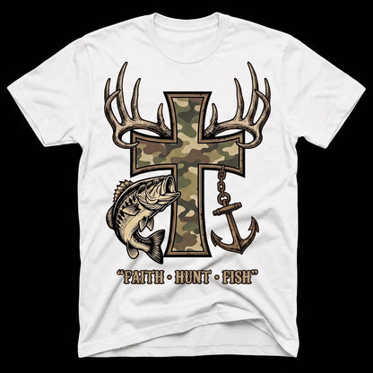 Faith Hunt Fish Cross WN0707001CL Unisex T-shirt