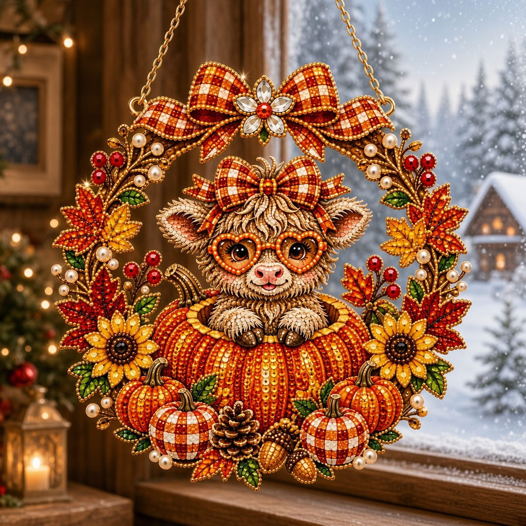 Pumpkin Cow Diamond Art Hanging Ornament Kit