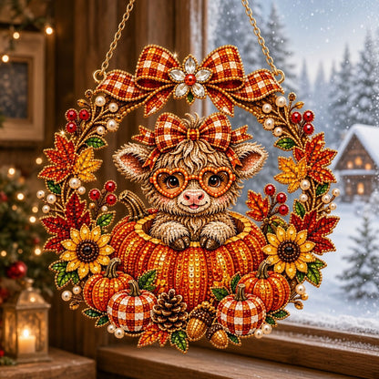 Pumpkin Cow Diamond Art Hanging Ornament Kit