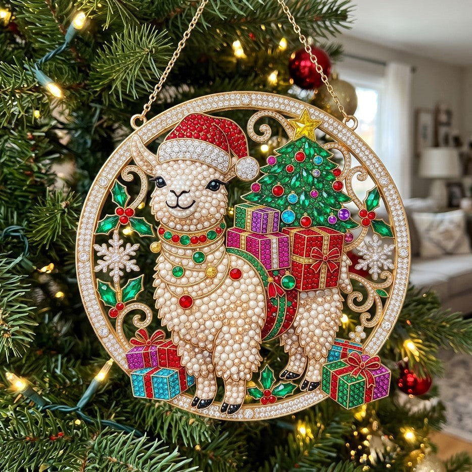 Christmas Llama Diamond Art Hanging Ornament Kit