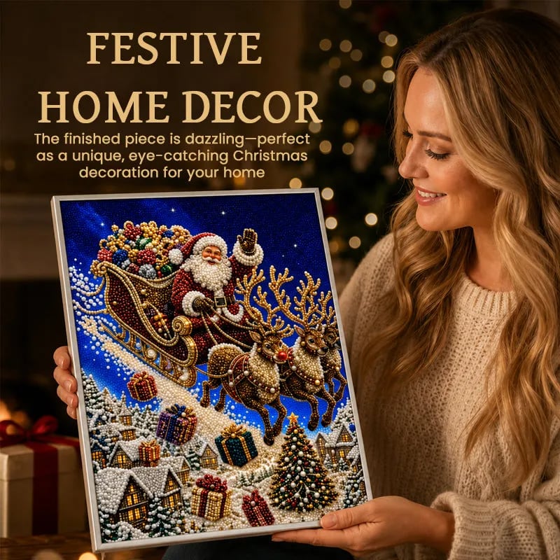 🎅🎄 Premium 3D Pearl Christmas Reindeer Diamond Painting Art Kit