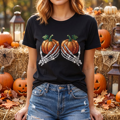 Sparkle Skeleton Pumpkin XR0907014CL Unisex T-shirt