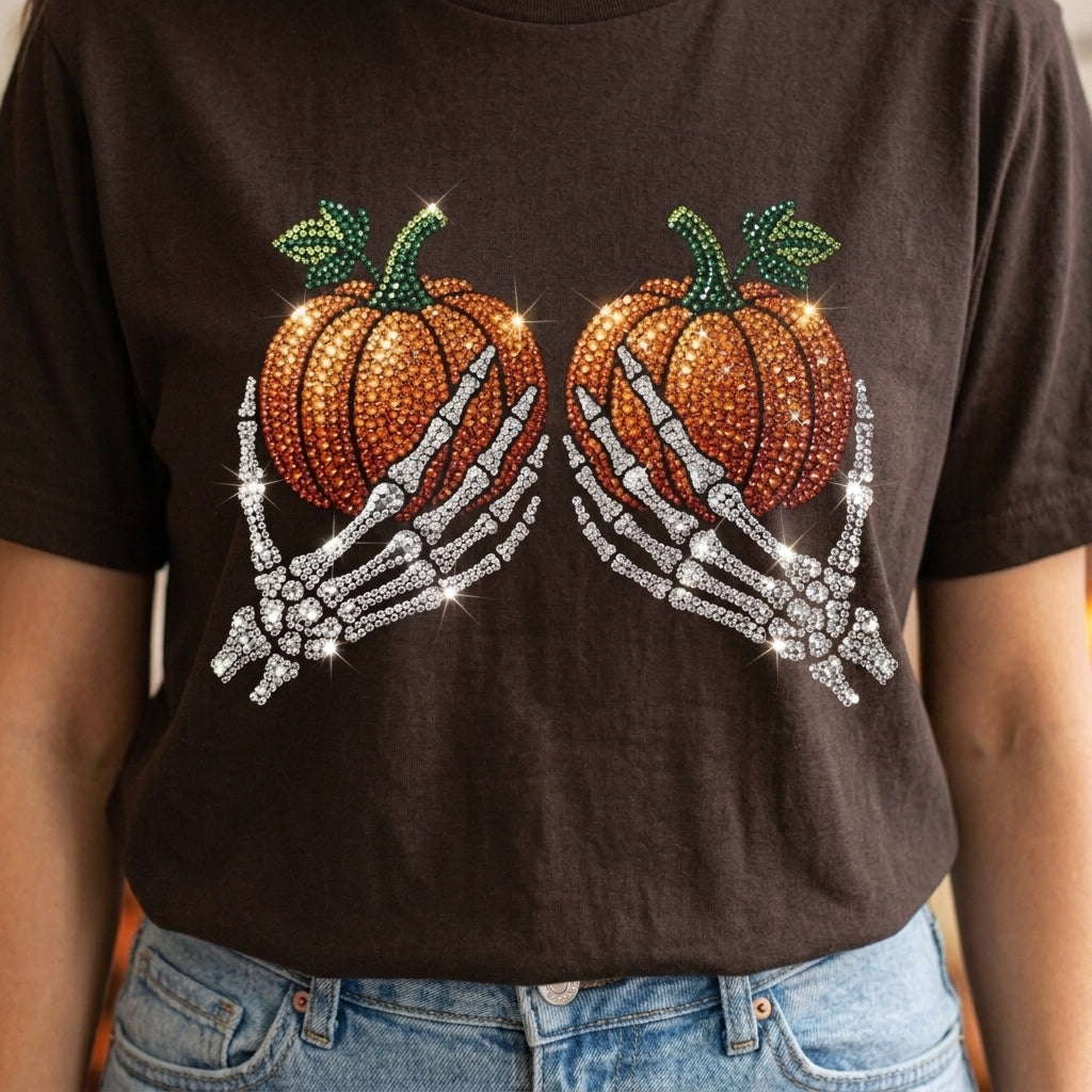 Sparkle Skeleton Pumpkin XR0907014CL Unisex T-shirt