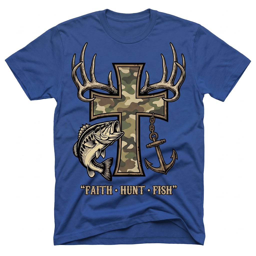 Faith Hunt Fish Cross WN0707001CL Unisex T-shirt