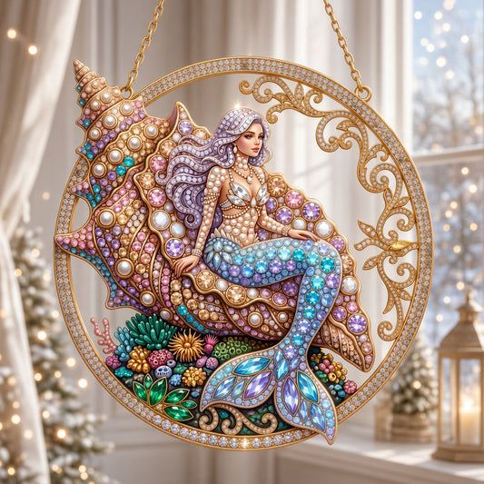 Pearl Mermaid Seashell Diamond Art Hanging Ornament Kit