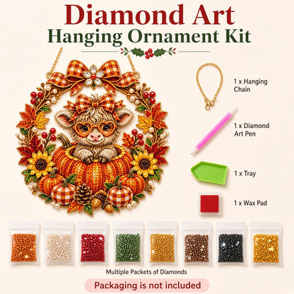 Pumpkin Cow Diamond Art Hanging Ornament Kit