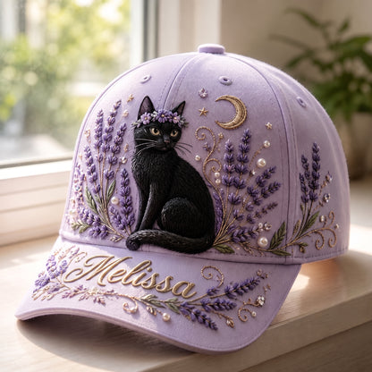 Personalized Black Cat Lavender XR2707002CL Cap