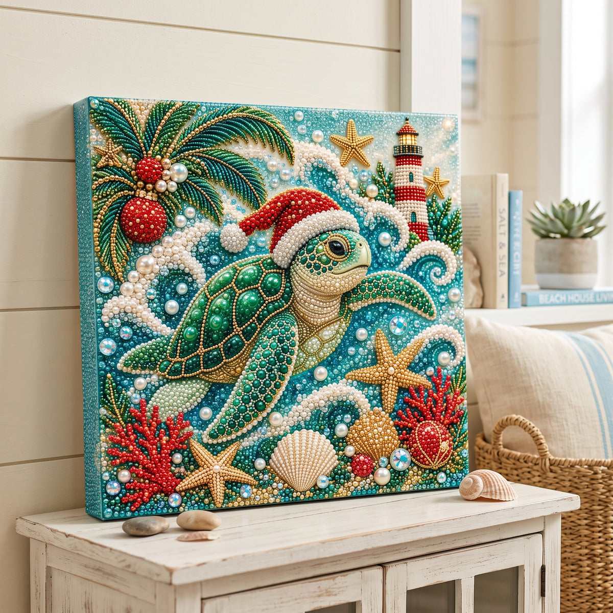 Coastal Christmas Pearl Diamond Painting Kit