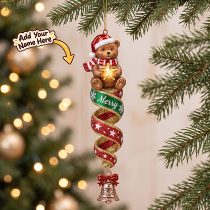 Personalized Christmas Teddy Bear Spiral Ornaments WN2910004CL Christmas Ornament