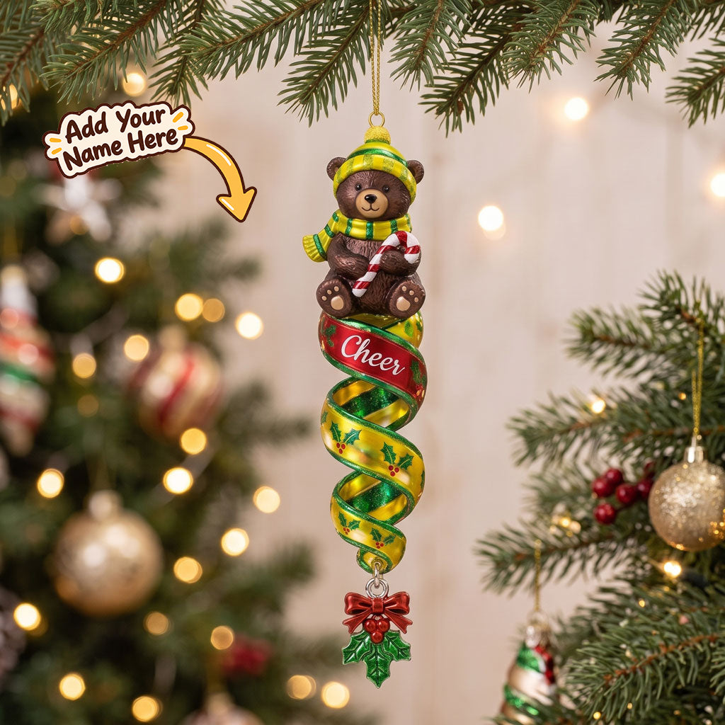 Personalized Christmas Teddy Bear Spiral Ornaments WN2910004CL Christmas Ornament