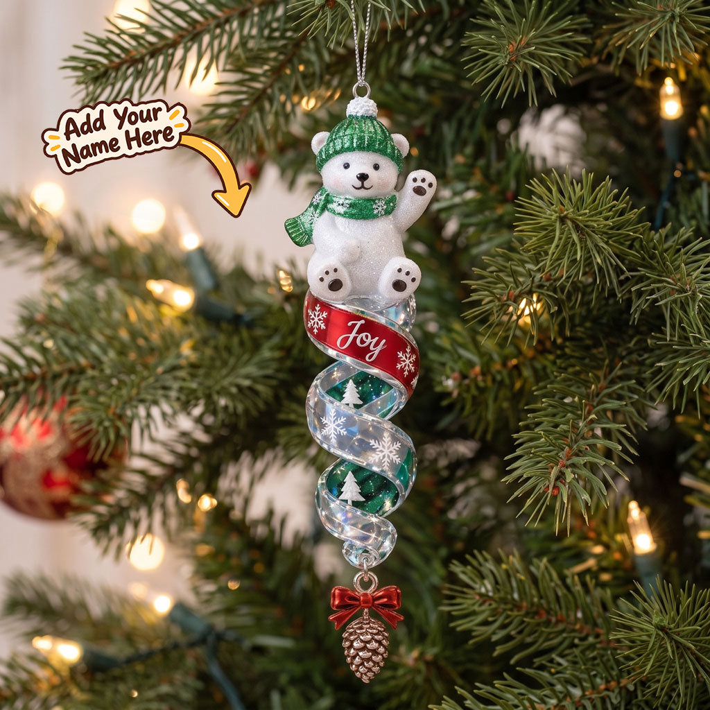 Personalized Christmas Teddy Bear Spiral Ornaments WN2910004CL Christmas Ornament