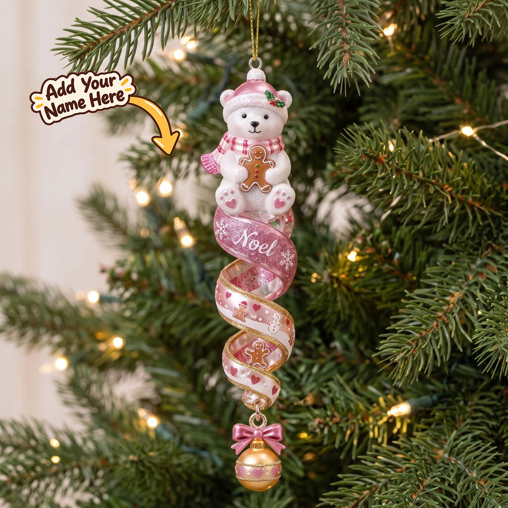 Personalized Christmas Teddy Bear Spiral Ornaments WN2910004CL Christmas Ornament