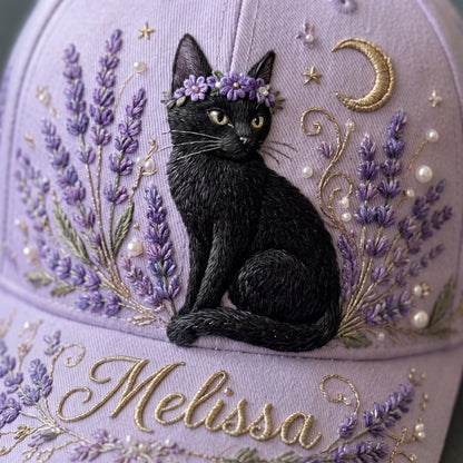 Personalized Black Cat Lavender XR2707002CL Cap