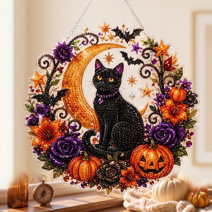 🔥Limited time 70% OFF - 🎃✨Halloween Diamond Art Hanging Ornament Kit - Sparkling DIY Window Ornament