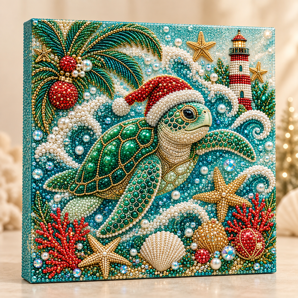 Coastal Christmas Pearl Diamond Painting Kit