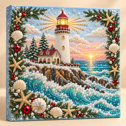 Coastal Christmas Pearl Diamond Painting Kit