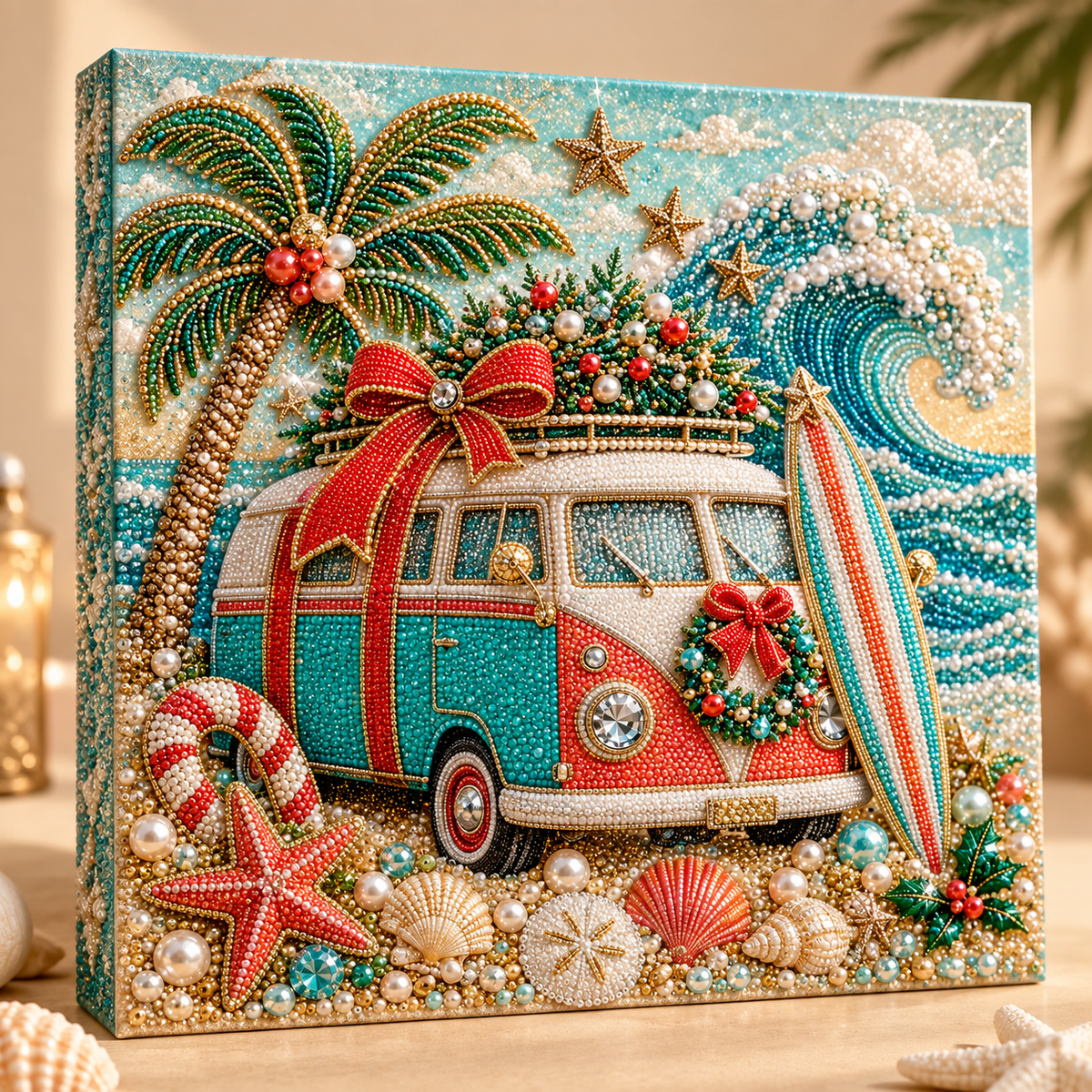 Coastal Christmas Pearl Diamond Painting Kit