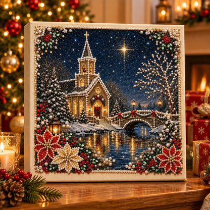 Christmas Church Pearl Diamond Painting Kit