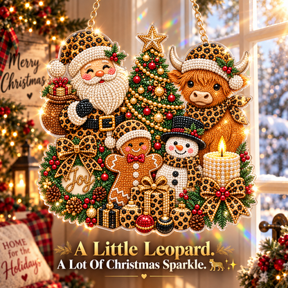 Slay Leopard Christmas Suncatcher Diamond Art Hanging Ornament Kit
