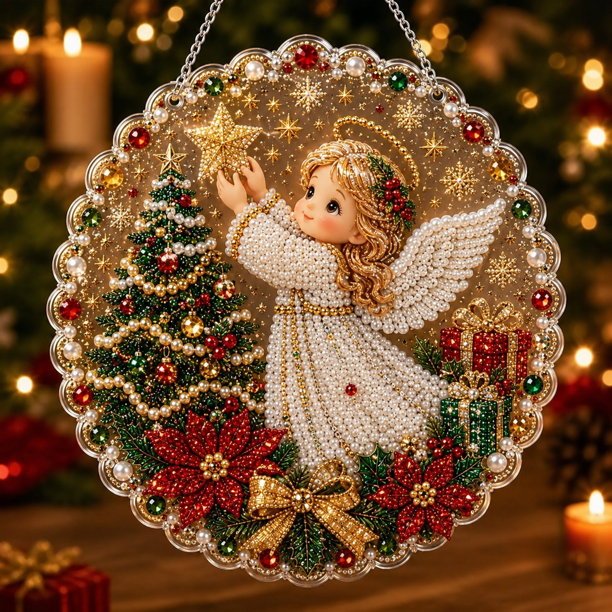 🔥Limited time 70% OFF - 🎅✨DIY Christmas Pearl Diamond Art Hanging Ornament Kit