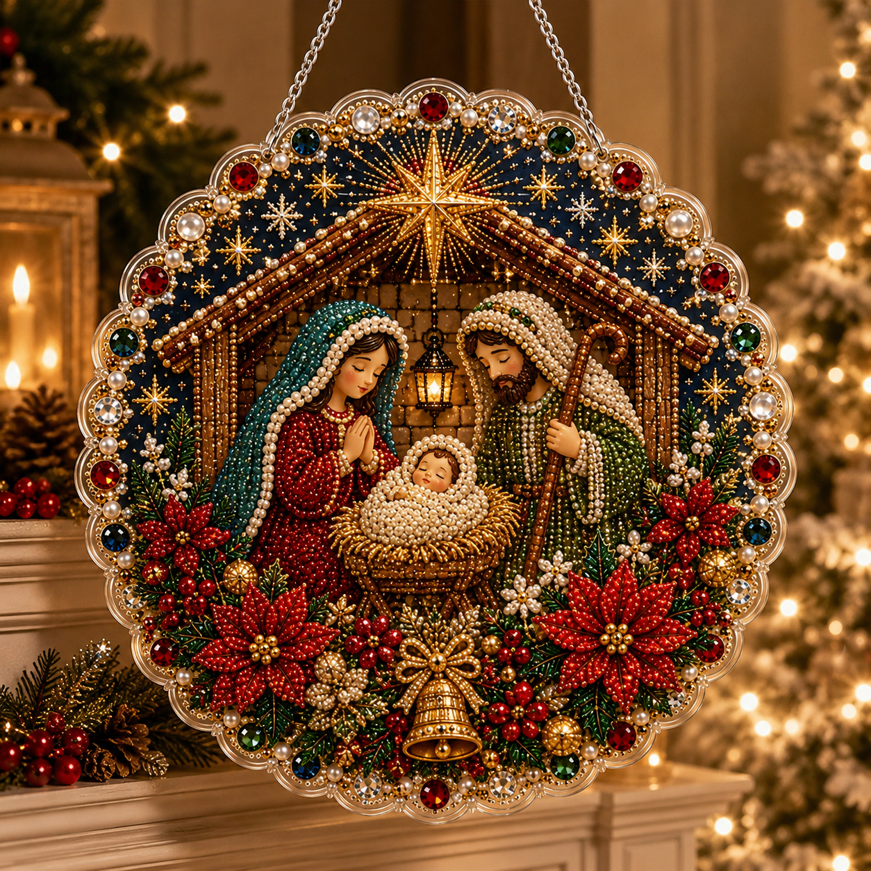 🔥Limited time 70% OFF - 🎅✨DIY Christmas Pearl Diamond Art Hanging Ornament Kit