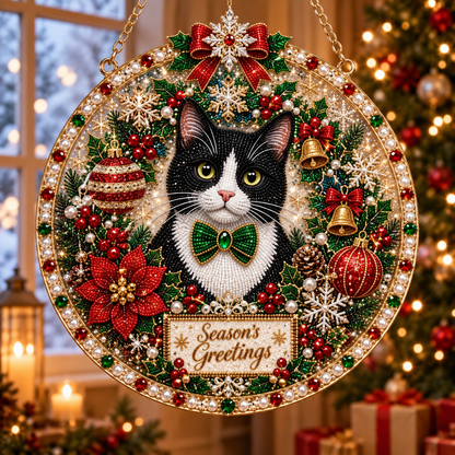 🔥Limited time 70% OFF - ✨Cat Christmas Pearl Diamond Art Hanging Ornament Kit