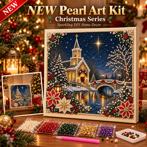 Christmas Church Pearl Diamond Painting Kit