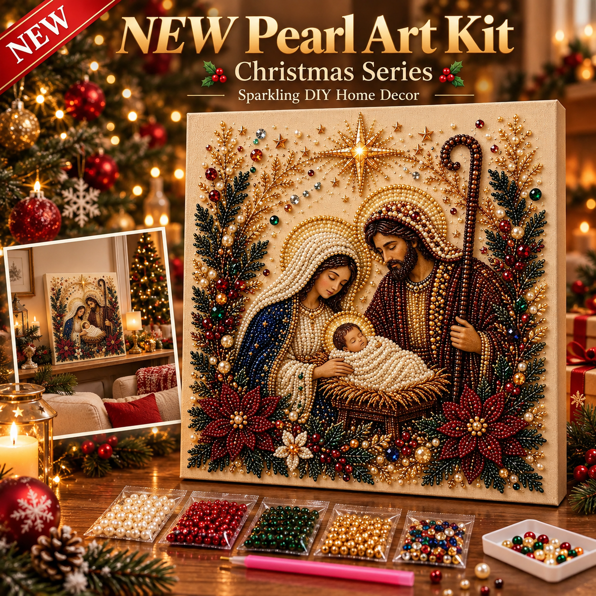 Sacred Nativity Pearl Diamond Painting Kit