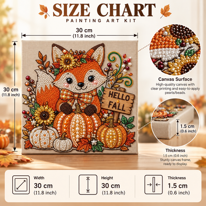 Fox Hello Autumn Pearl Diamond Painting Kit