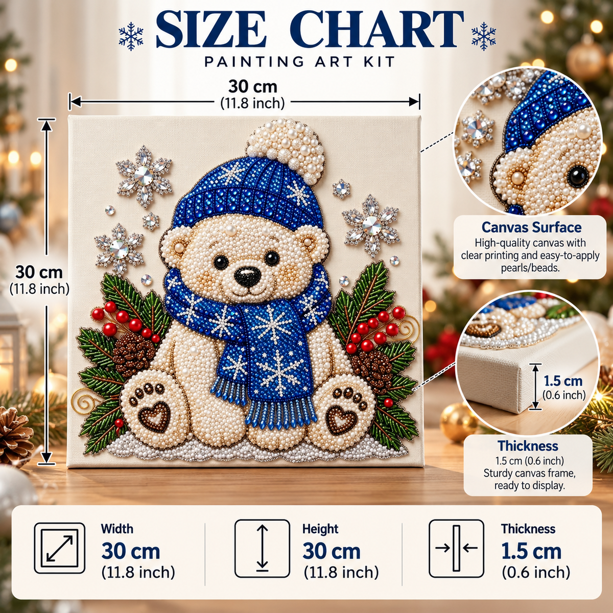 Christmas Polar Bear Pearl Diamond Painting Kit