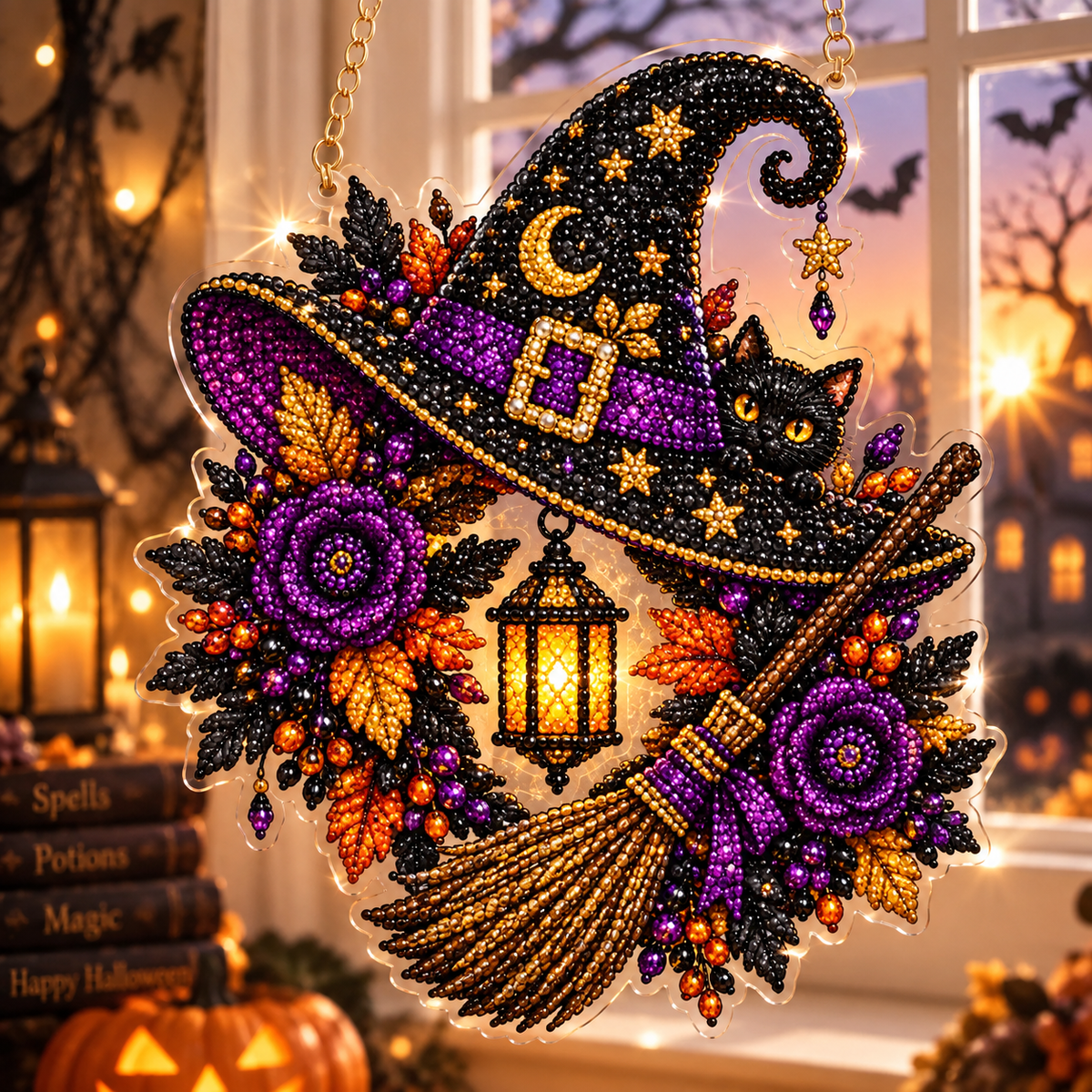 🎃✨ Mystic Halloween DIY Diamond Art Ornament Kit