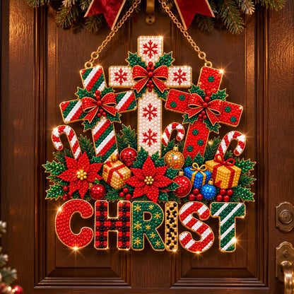 🔥 Limited Time 70% OFF - 🎁✨ Christmas Gem Craft Hanging Kit – Sparkling DIY Door Decor