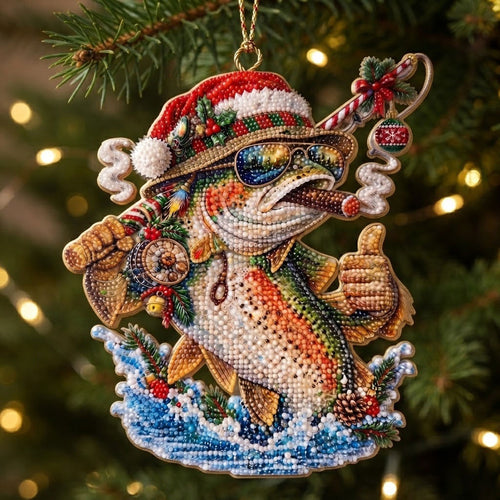 Christmas Fisherman Bass WN2210006CL Christmas Ornament