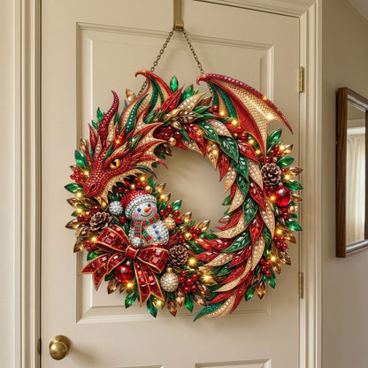 Fantasy Christmas Dragon Wreath Diamond Art Hanging Ornament Kit