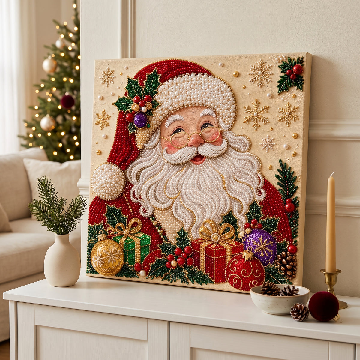 Classic Santa Claus Pearl Diamond Painting Kit
