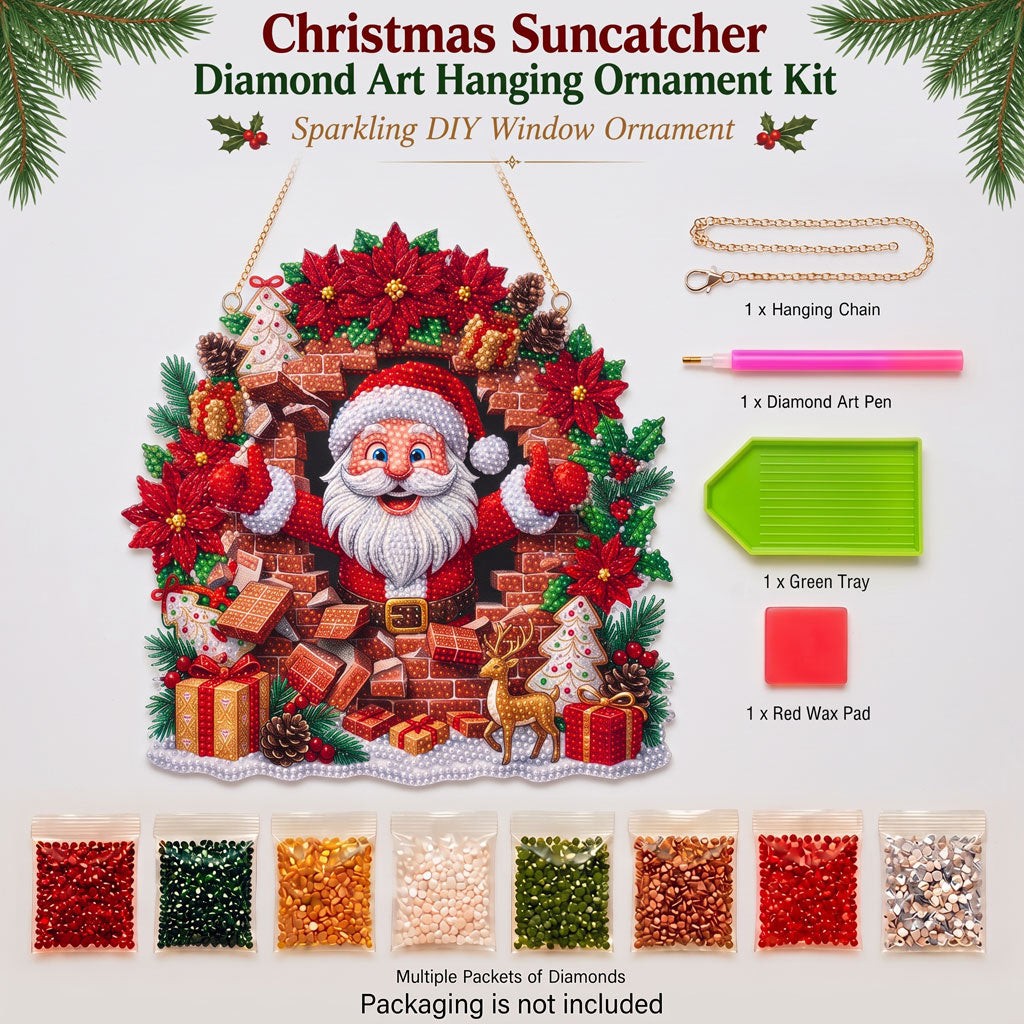 🎅🧱 Santa Chimney Diamond Art Ornament Kit – Sparkling DIY Christmas Hanging Decor