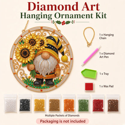 Sunflower Gnome Diamond Art Hanging Ornament Kit