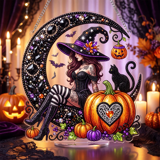 🔥HOT SALE 70% OFF - 🎃✨ Halloween Diamond Art Ornament Kit – Sparkling DIY Window Hanging Decor