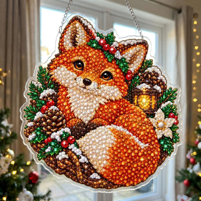 Woodland Fox Christmas Diamond Art Hanging Ornament Kit