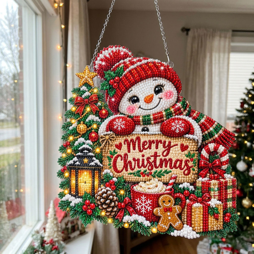 Cheer Snowman Diamond Art Hanging Ornament Kit