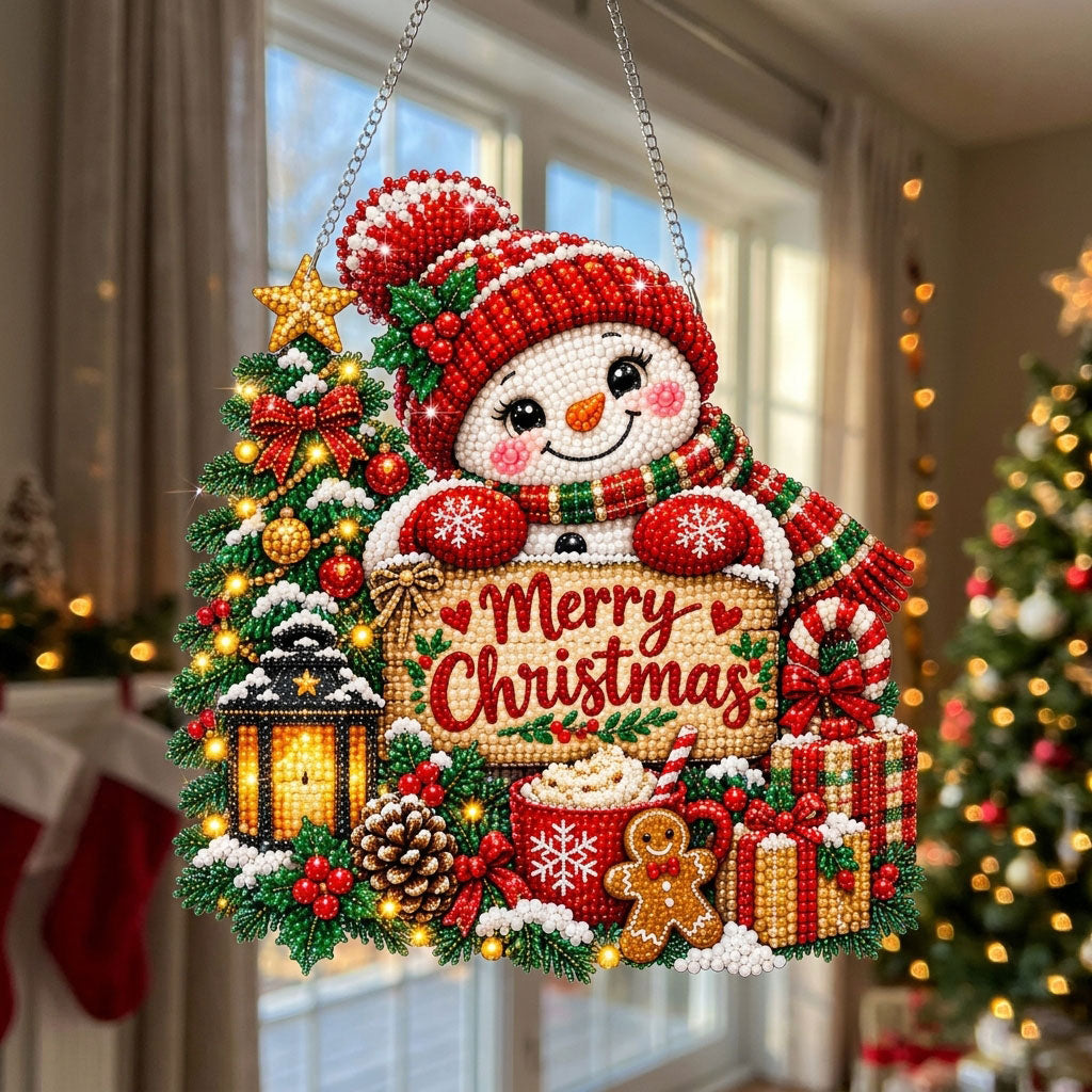 Cheer Snowman Diamond Art Hanging Ornament Kit