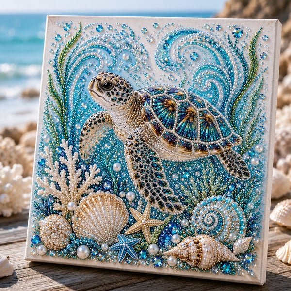 🔥 Last Day Big Sale - 🌊✨ Ocean Theme Pearl Art DIY Kit